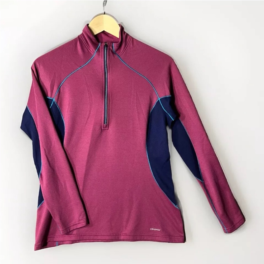 Patagonia‎ Capilene 3 Pullover Womens Baselayer 1/4 Zip Small Purple Blue Mock